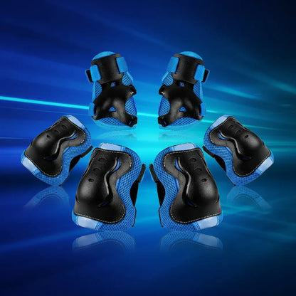 Adjustable Kids Knee Elbow Wrist Guard Set