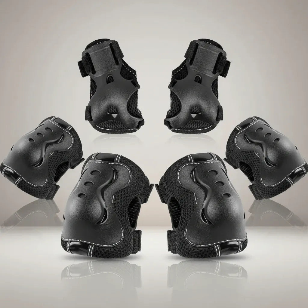 Adjustable Kids Knee Elbow Wrist Guard Set