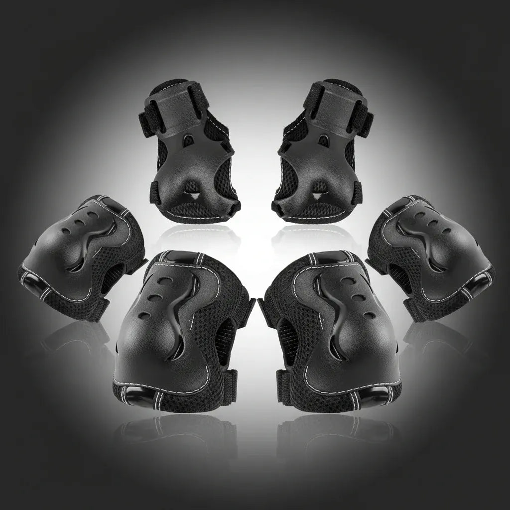Adjustable Kids Knee Elbow Wrist Guard Set