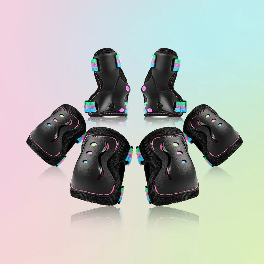 Adjustable Kids Knee Elbow Wrist Guard Set