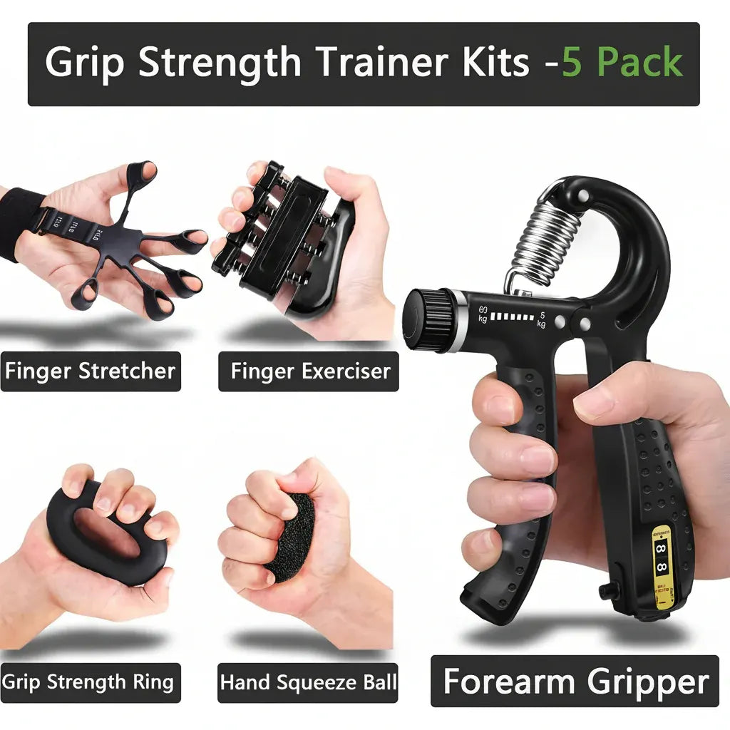 Adjustable Metal Hand Grip Trainer for Forearm Strength Workout Set