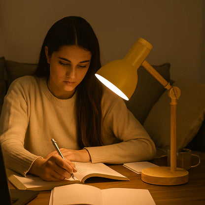 Adjustable Nordic Wooden Desk Light