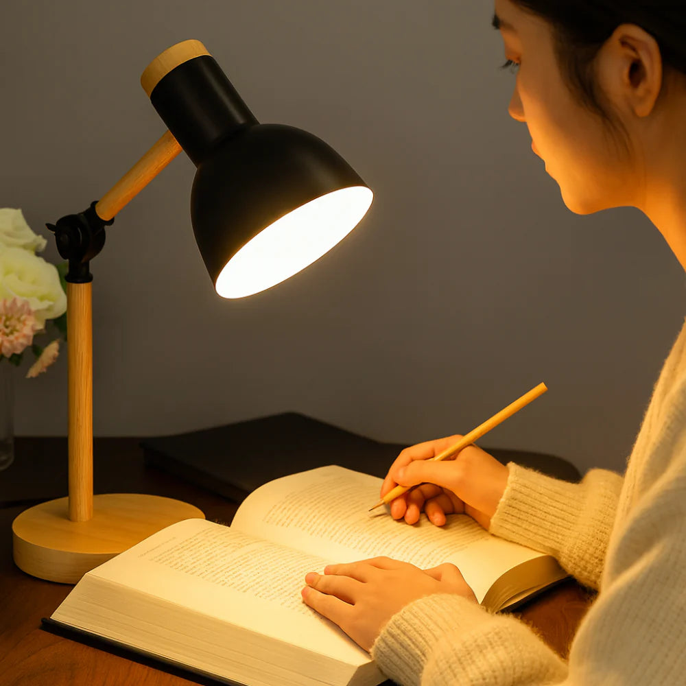 Adjustable Nordic Wooden Desk Light