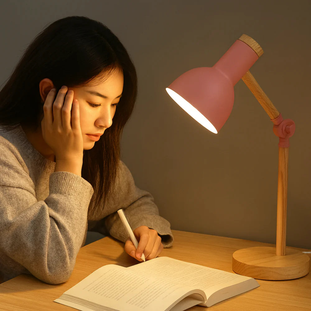 Adjustable Nordic Wooden Desk Light