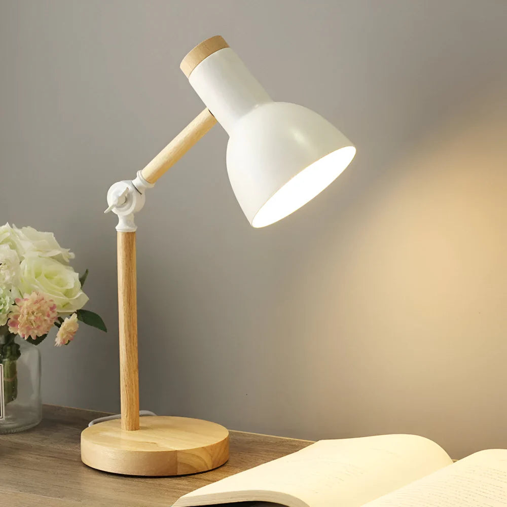 Adjustable Nordic Wooden Desk Light