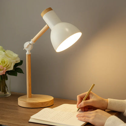 Adjustable Nordic Wooden Desk Light