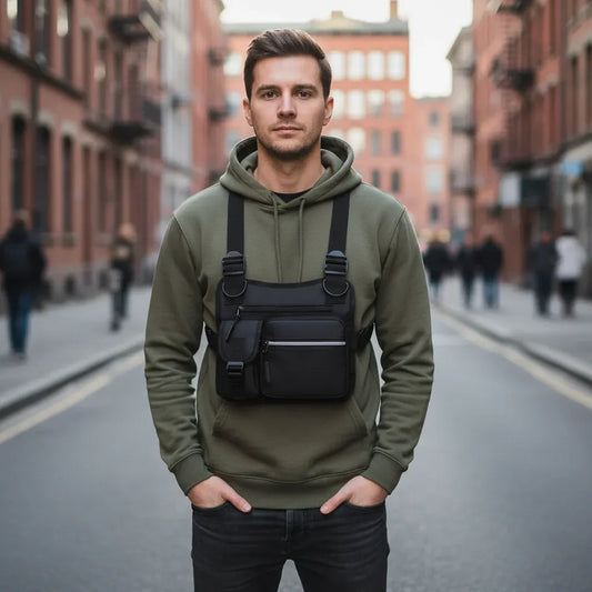 Adjustable Pickleball Crossbody Chest Pack with Tactical Design