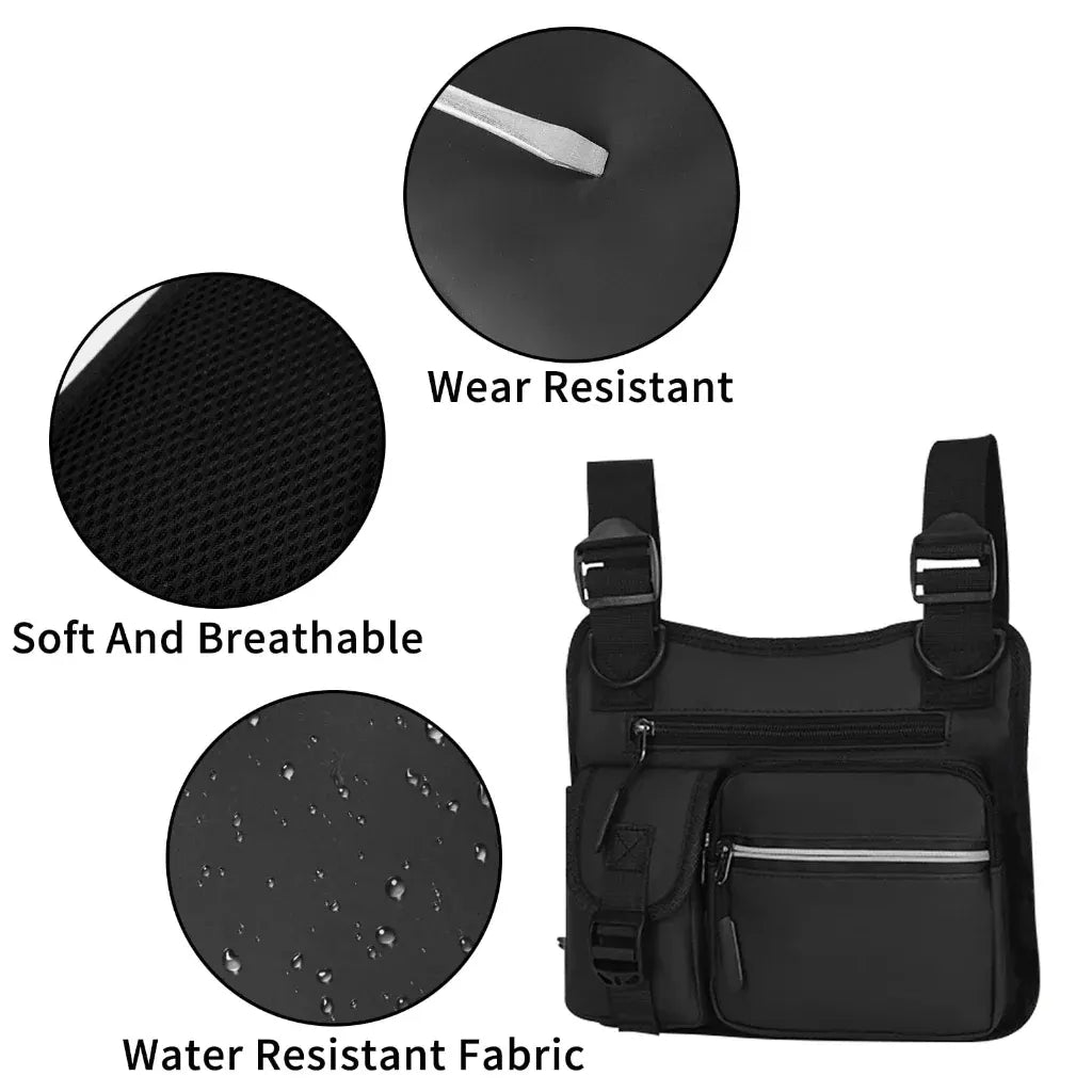 Adjustable Pickleball Crossbody Chest Pack with Tactical Design