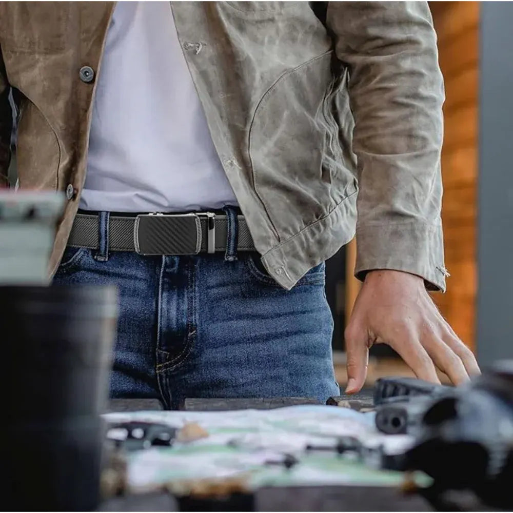 Adjustable Ratchet Buckle Belt for Men – Casual & Formal Wear