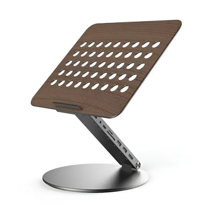 Adjustable Rotating Laptop Stand with USB-C Docking Station