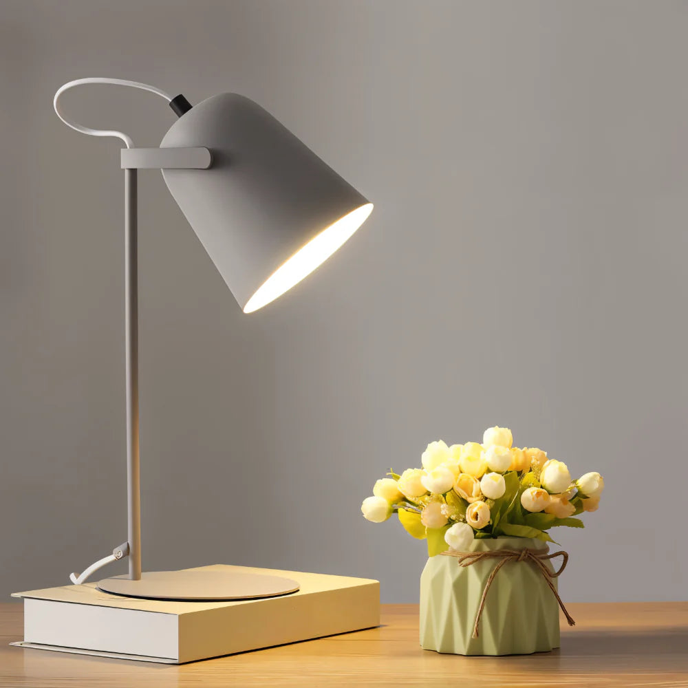 Adjustable Rotating Metal Desk Lamp with Swiveling Light