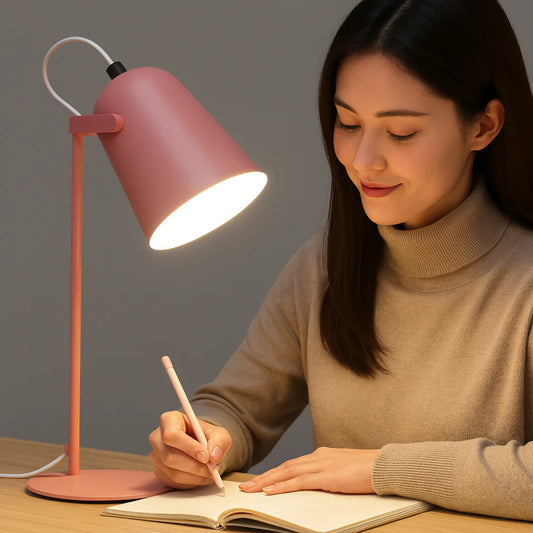 Adjustable Rotating Metal Desk Lamp with Swiveling Light