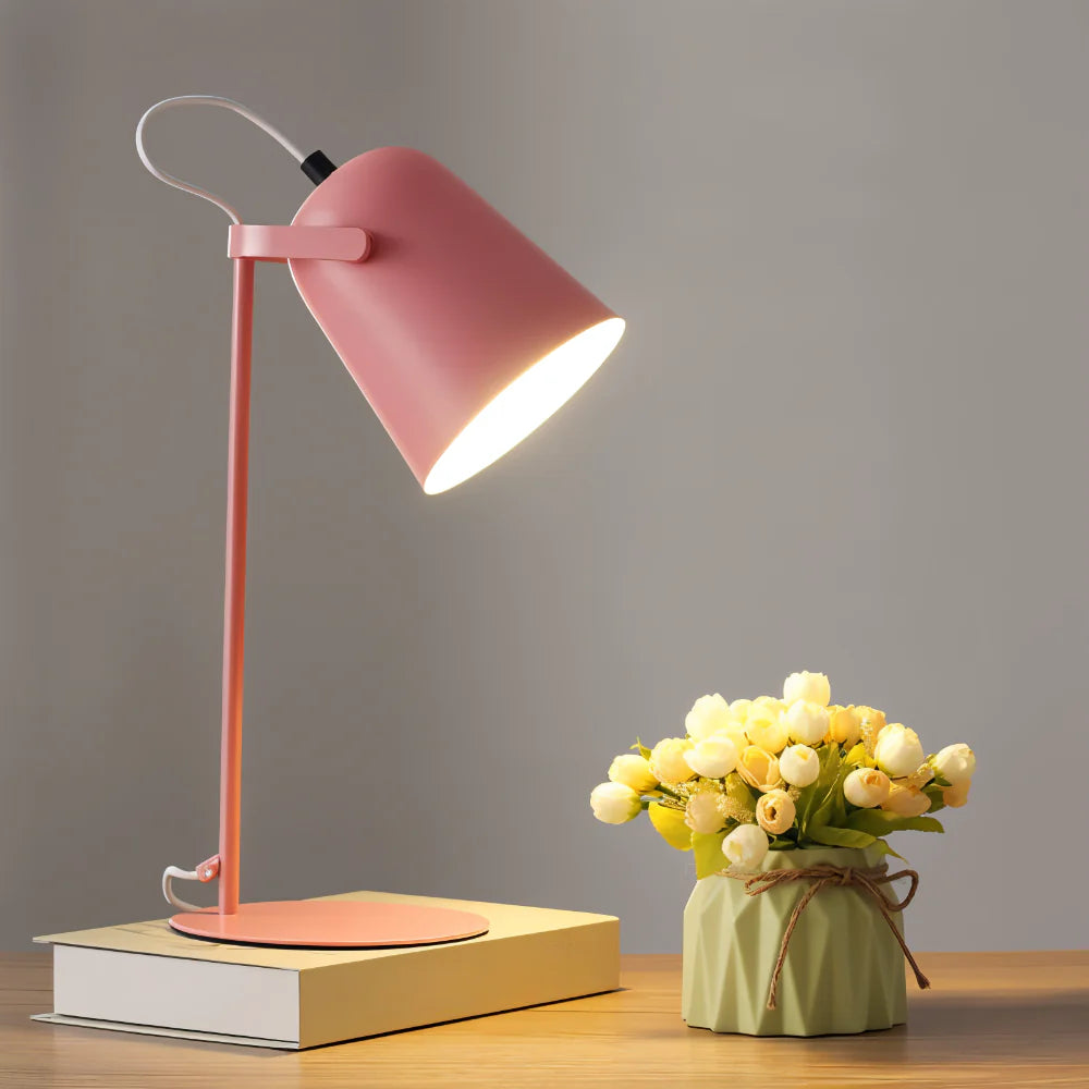 Adjustable Rotating Metal Desk Lamp with Swiveling Light