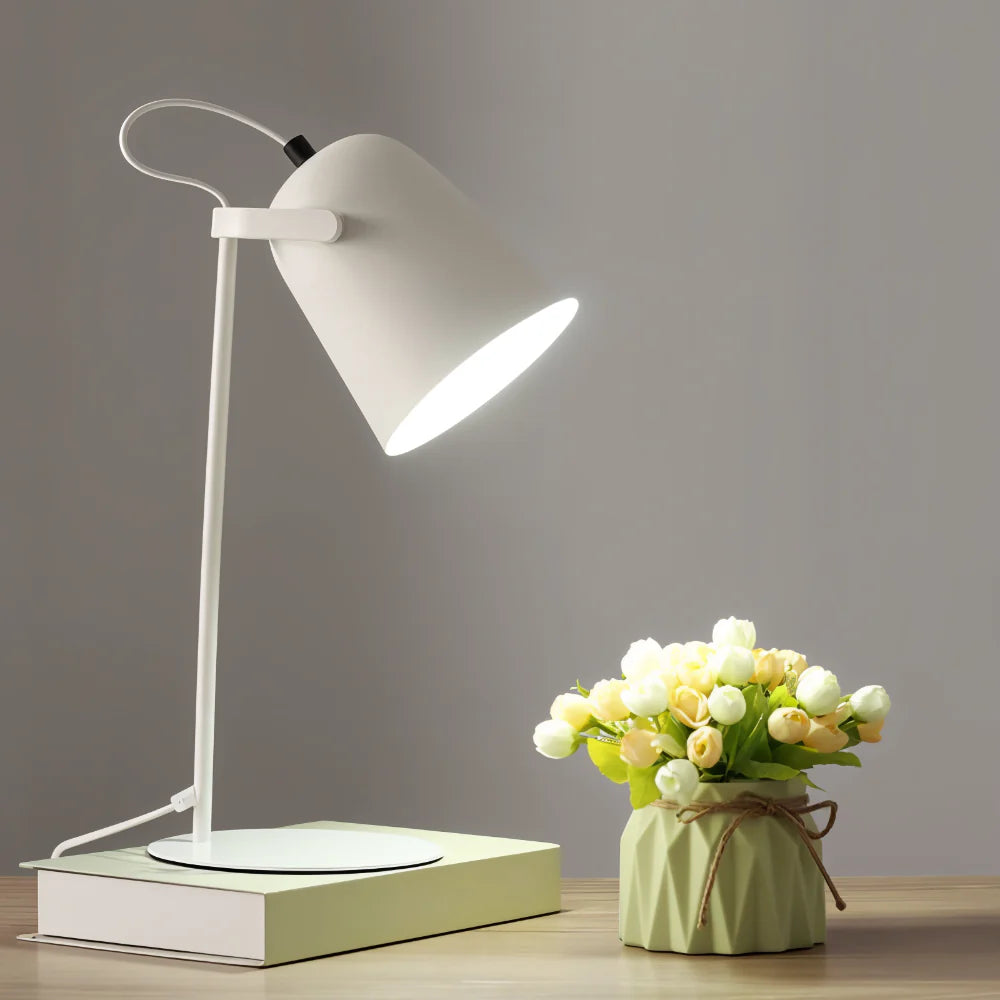 Adjustable Rotating Metal Desk Lamp with Swiveling Light