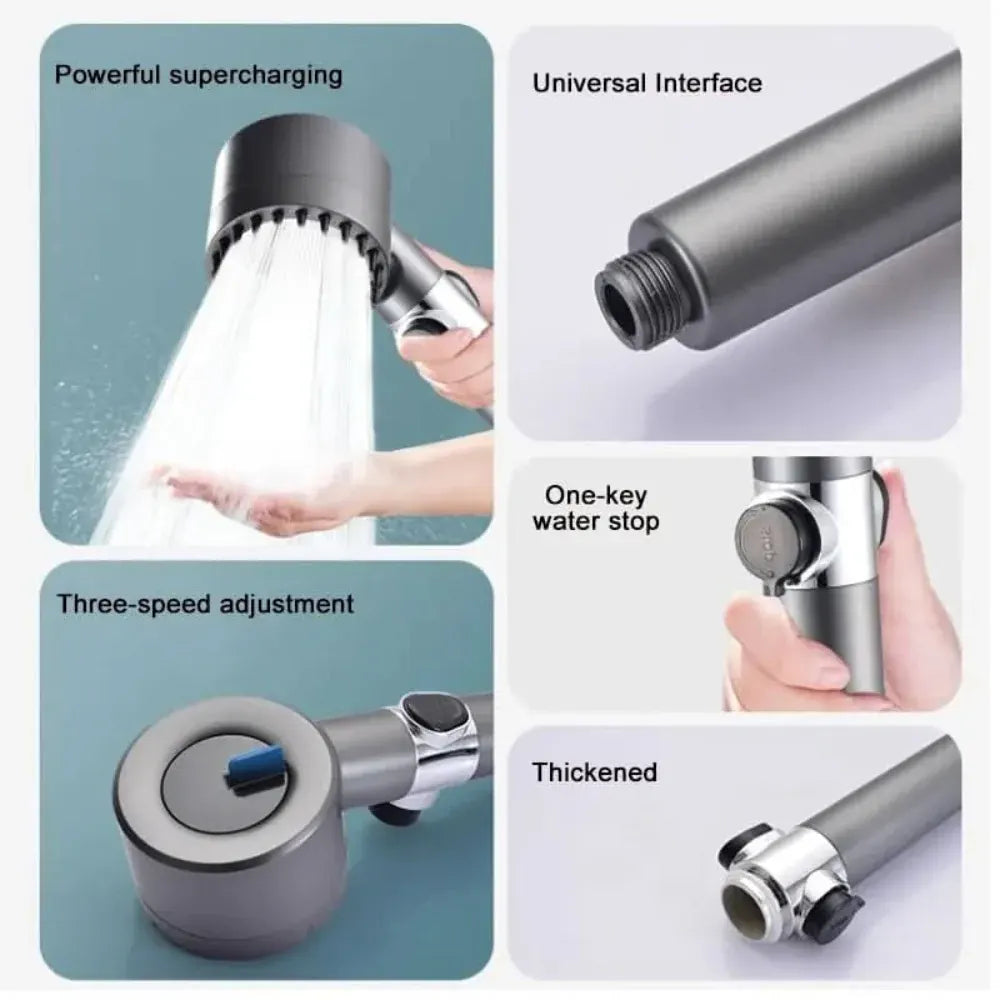 Adjustable Spray Shower Head with Built-In Water Filter