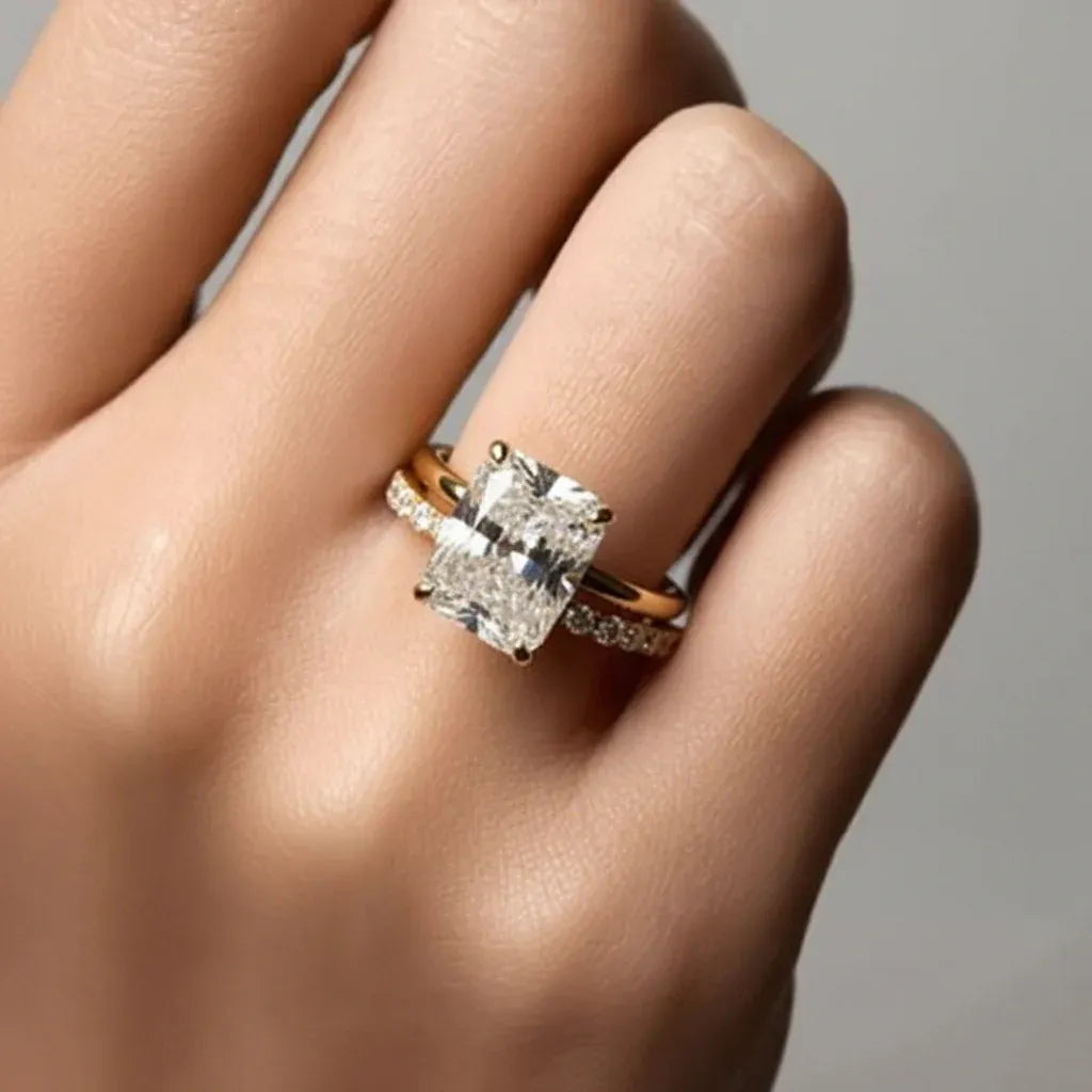 Adjustable Sterling Silver Geometric Pavé Stackable Band Ring