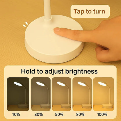 Adjustable Swan-Neck LED Desk Lamp with USB Charging Port for Reading
