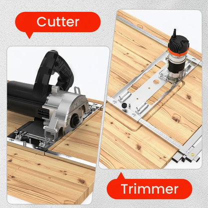 Adjustable Track Guide System for Circular Saw Woodworking Cuts
