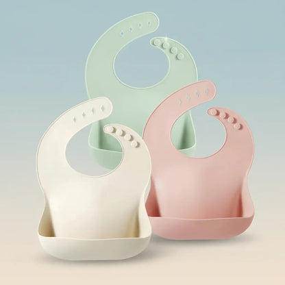 Adjustable Waterproof Silicone Feeding Bib for Babies