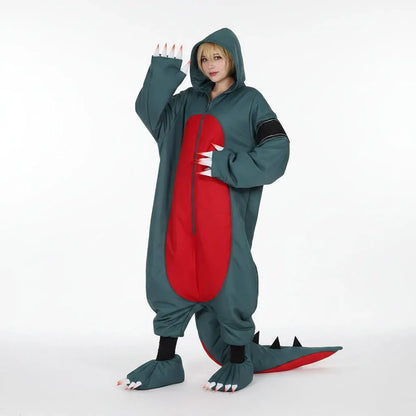 Adult Dinosaur Jumpsuit Halloween Costume Cosplay Outfit