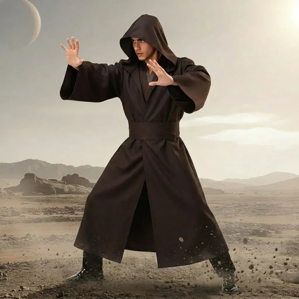 Adult Hooded Star Print Robe Set – Halloween Costume Outfit