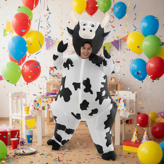 Adult Inflatable Cow Halloween Costume Funny Outfit