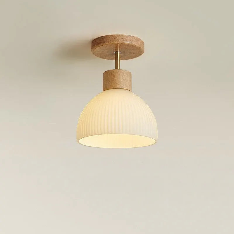 Ailse Wood and Glass LED Ceiling Light Fixture