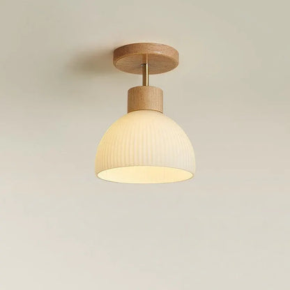 Ailse Wood and Glass LED Ceiling Light Fixture
