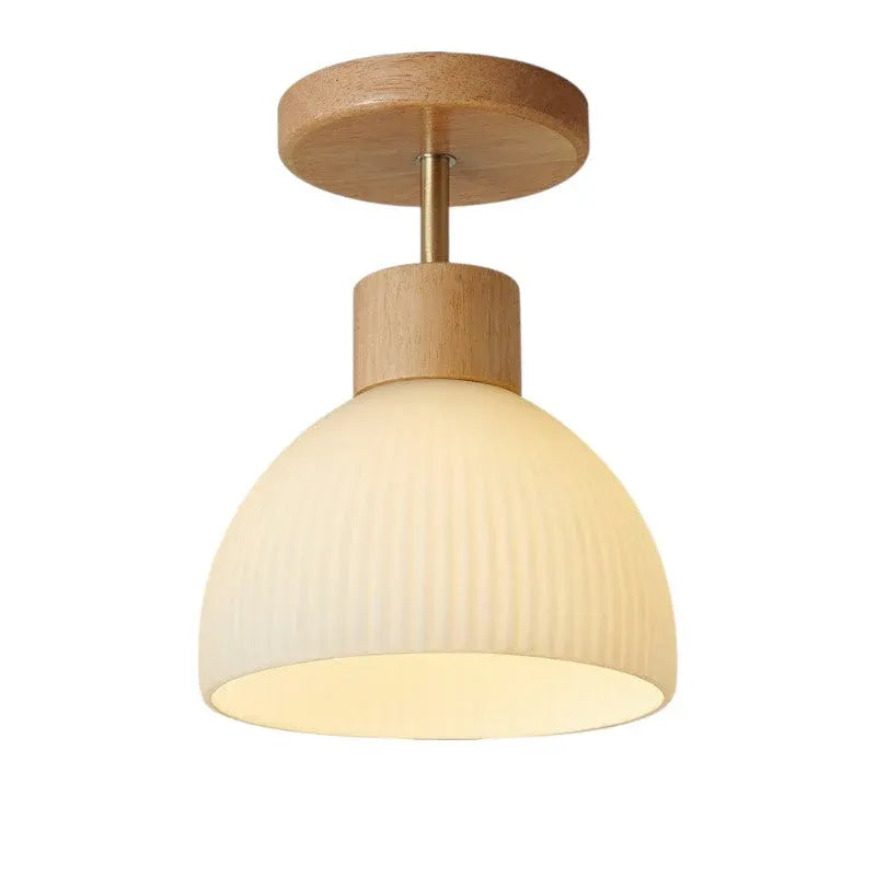 Ailse Wood and Glass LED Ceiling Light Fixture