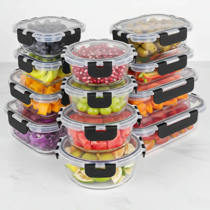Airtight Borosilicate Glass Meal Prep Storage Container Set
