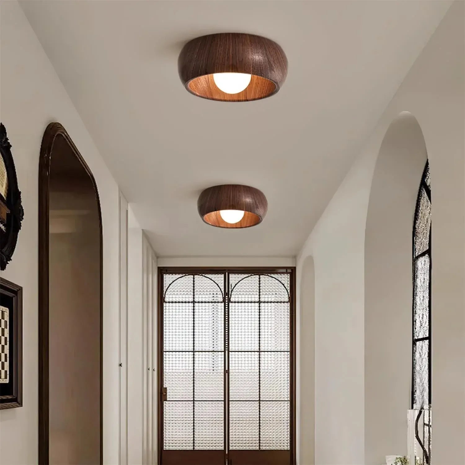 Albanora Modern Wooden LED Ceiling Light Fixture | Minimalist Design