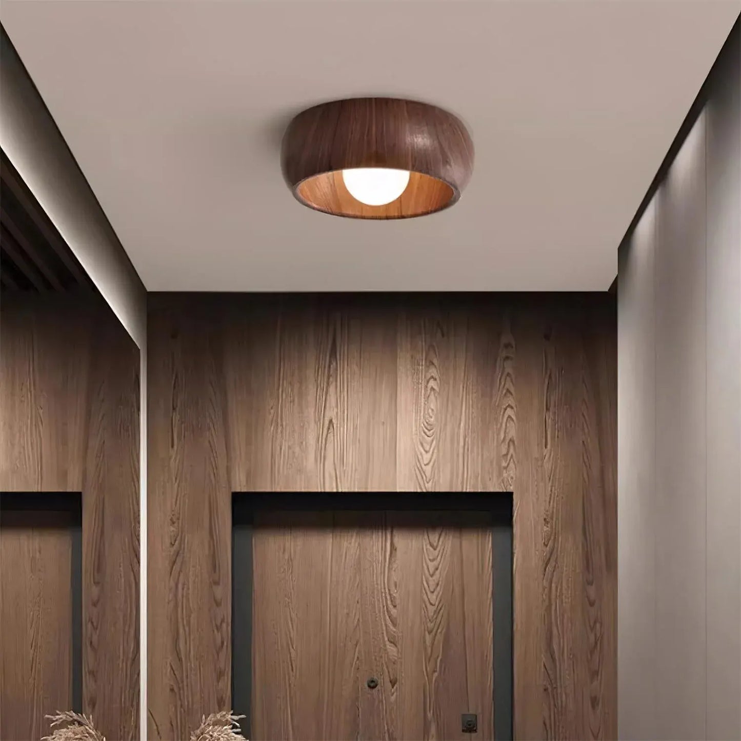 Albanora Modern Wooden LED Ceiling Light Fixture | Minimalist Design