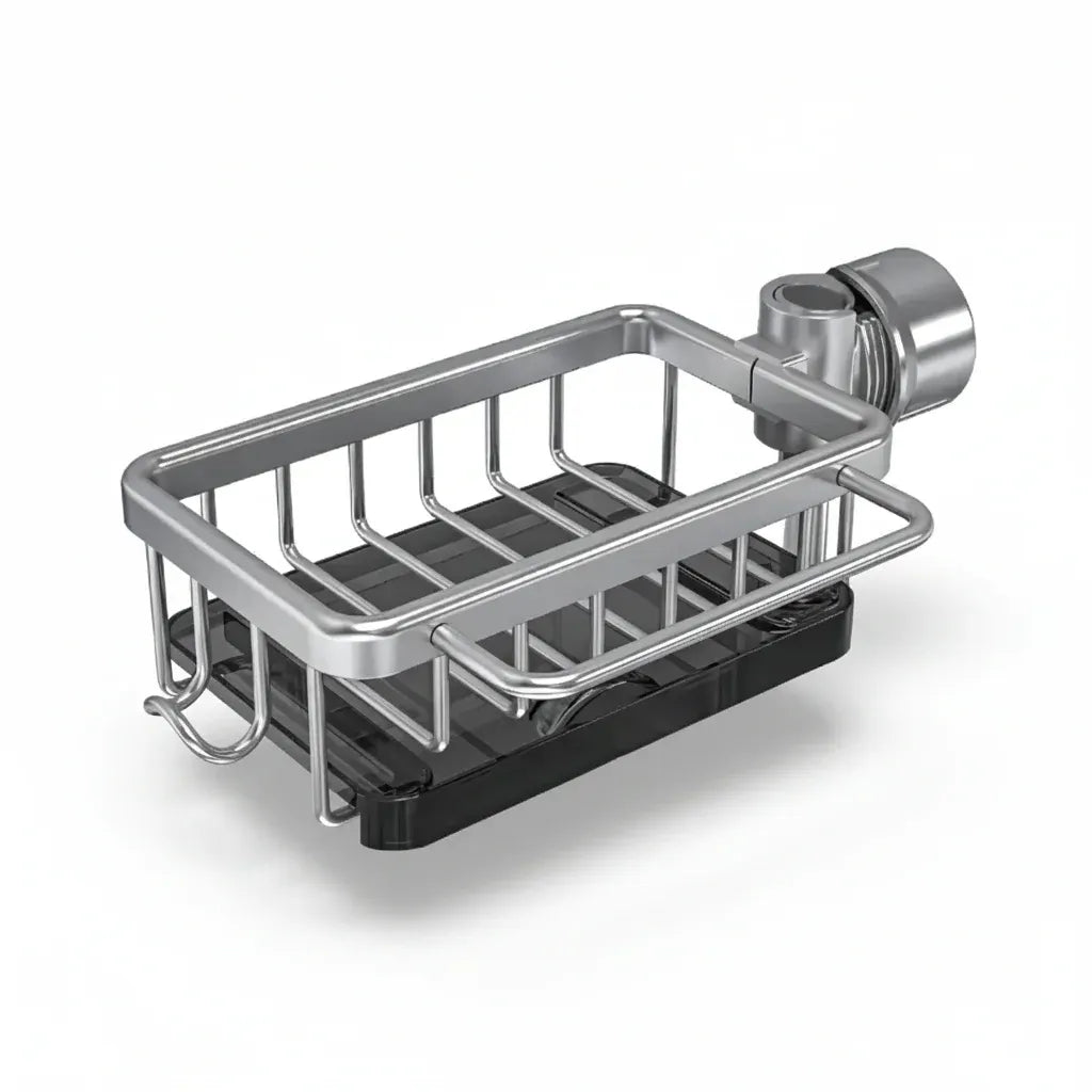 Aluminum Kitchen Sink Storage Basket with Fast-Drain Design