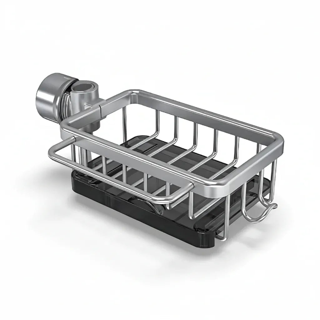 Aluminum Kitchen Sink Storage Basket with Fast-Drain Design