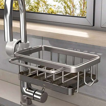Aluminum Kitchen Sink Storage Basket with Fast-Drain Design