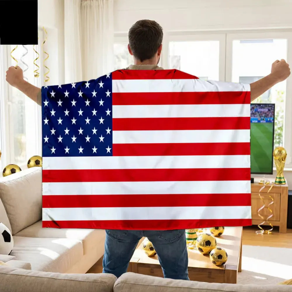 American Flag Cape Banner - Patriotic Fan Accessory for World Cup Events