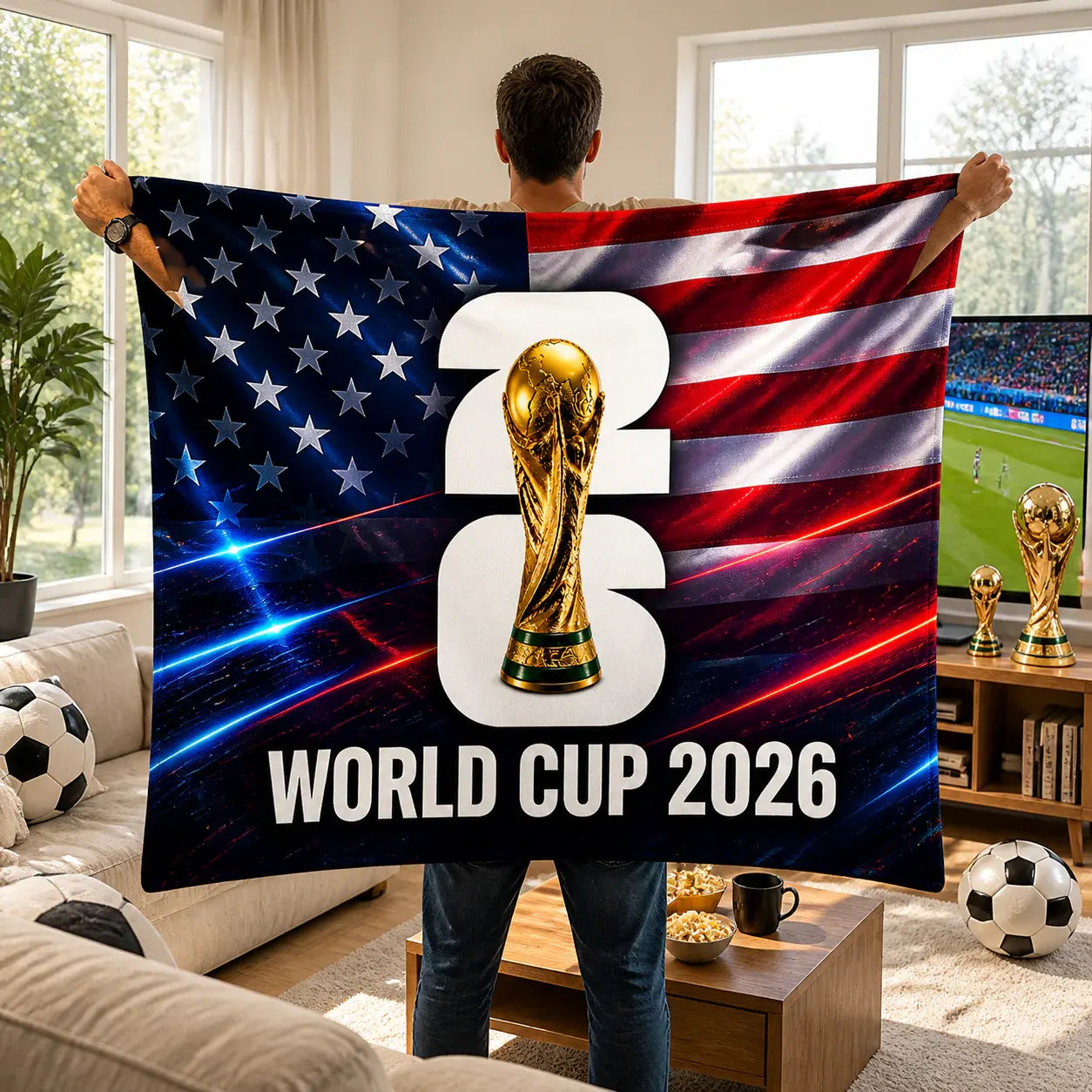 American Flag Cape for World Cup Fans - Versatile Sports Banner Wrap