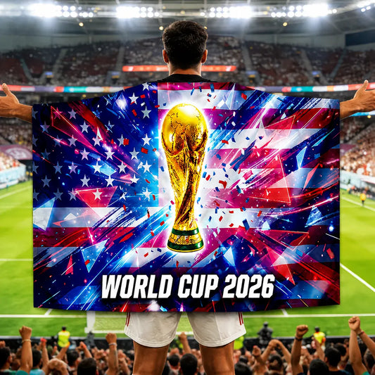 American Flag Fan Cape - Soccer World Cup Supporter Costume Accessory