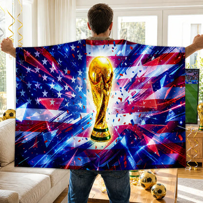 American Flag Fan Cape - Soccer World Cup Supporter Costume Accessory