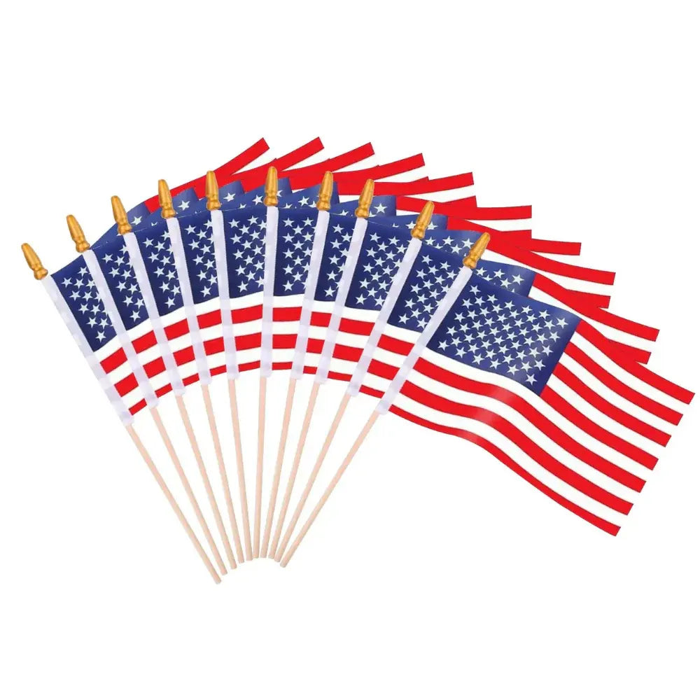 American Flag Handheld Sticks - Mini Flags for Sporting Events