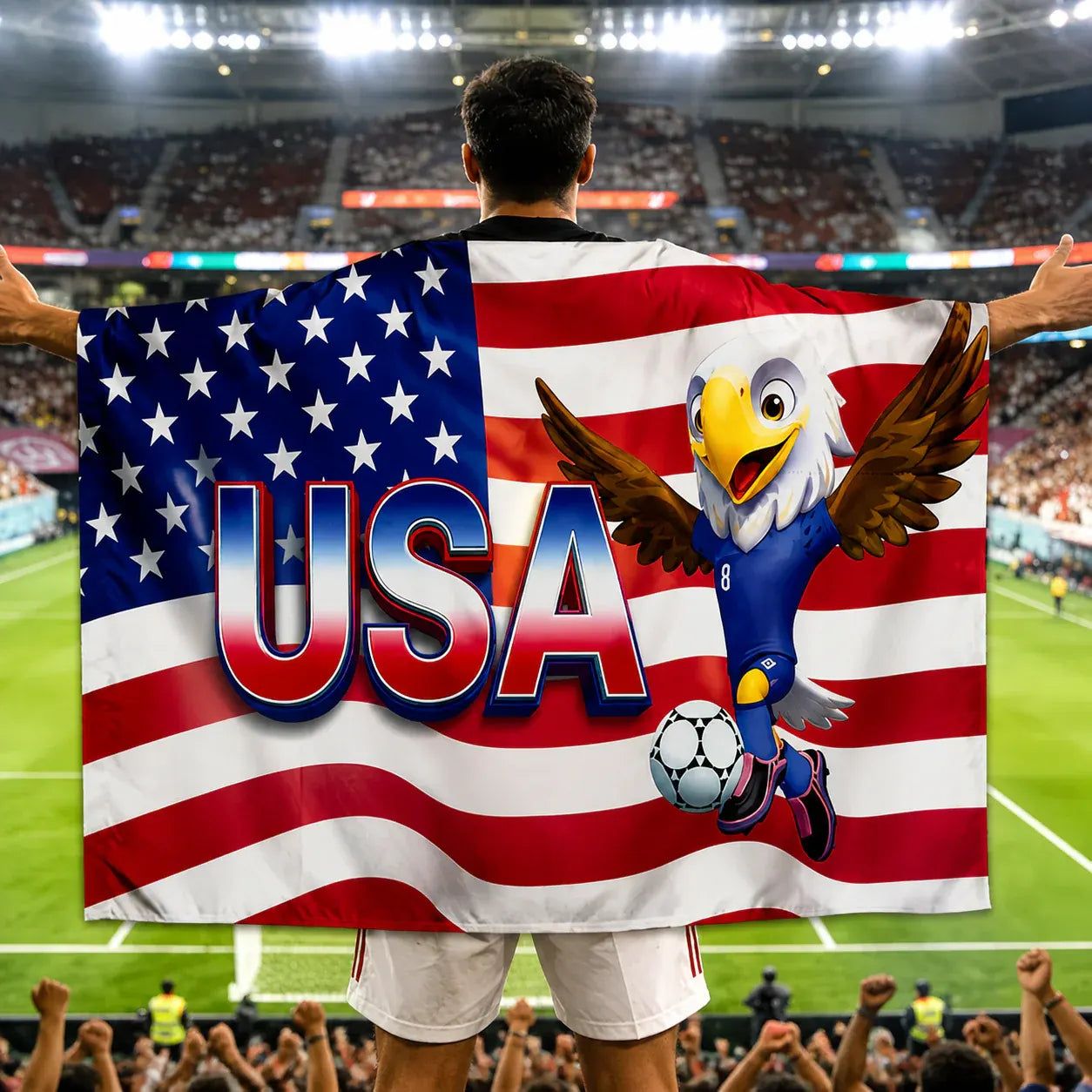 American Flag Soccer Fan Cape - World Cup Game Day Supporter Gear
