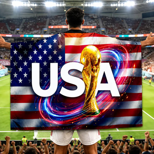 American Flag Soccer Supporter Cape - World Cup Fan Gear Game Day Banner