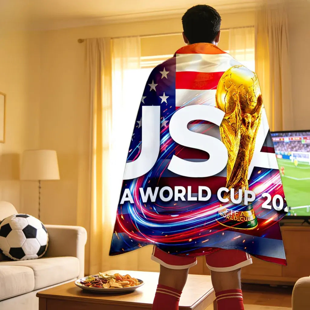 American Flag Soccer Supporter Cape - World Cup Fan Gear Game Day Banner