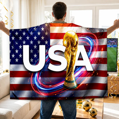 American Flag Soccer Supporter Cape - World Cup Fan Gear Game Day Banner
