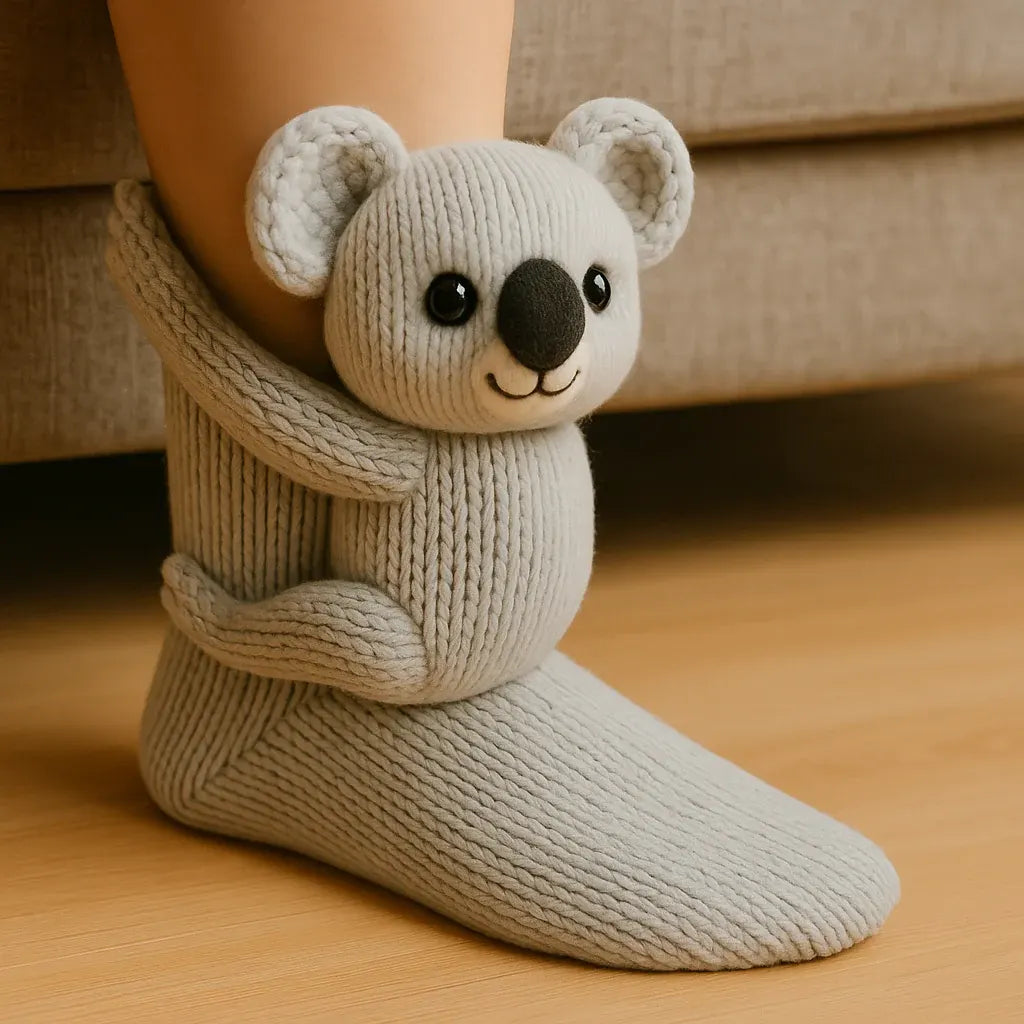 Animal 3D Print House Design Warm Non-Slip Socks
