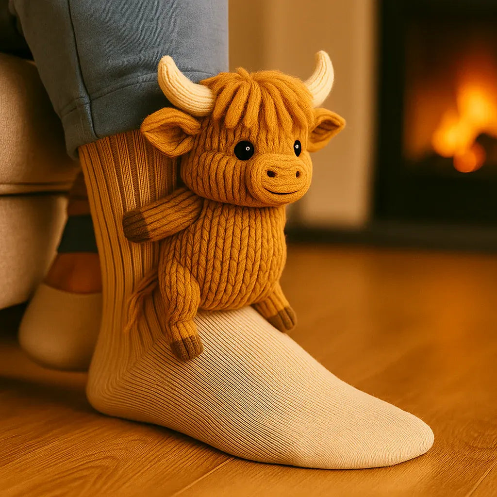 Animal 3D Print House Design Warm Non-Slip Socks