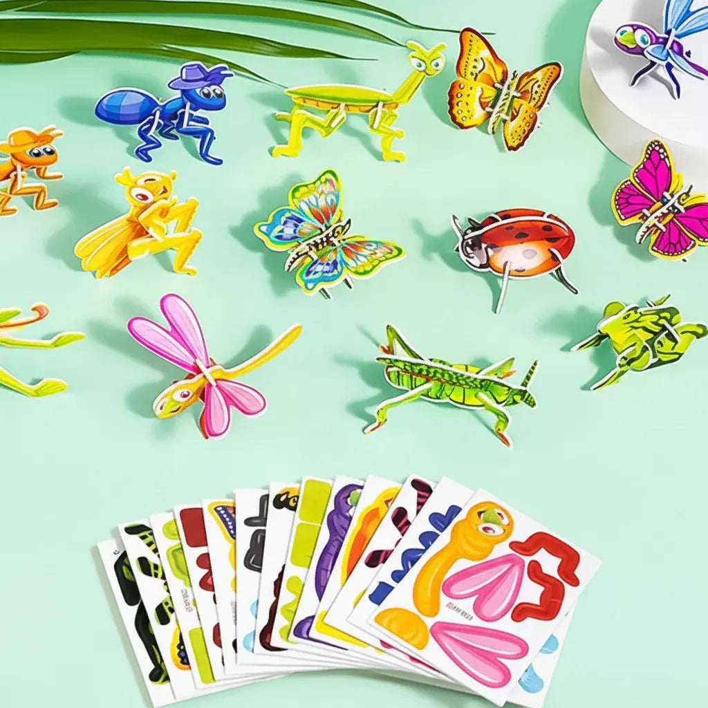 Animal 3D Puzzle Set for Kids – Educational Cartoon Toy