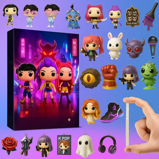 Anime Countdown Calendar with Collectible Figures, Holiday Gift Box