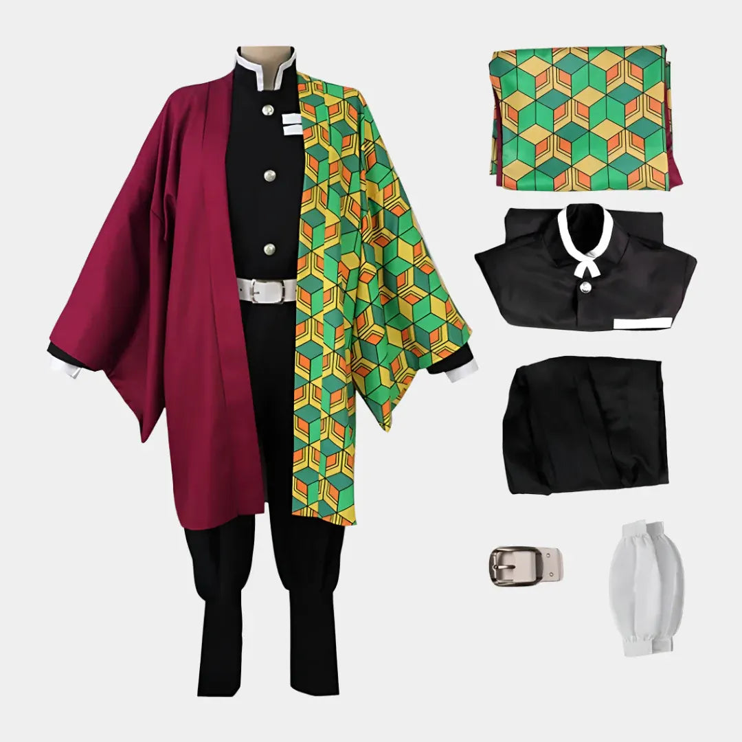 Anime Haori Cosplay Set with Mask - Halloween Costume Outfit