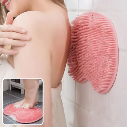 Anti-Slip Shower Mat with Foot & Back Scrubber Texture